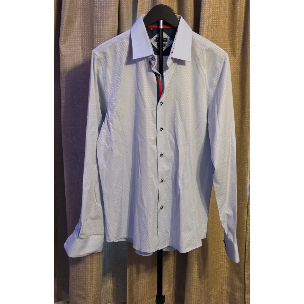 Rosso Milano Italy Modern Fit Long Sleeve Button Up Shirt Mens Large (16.5)